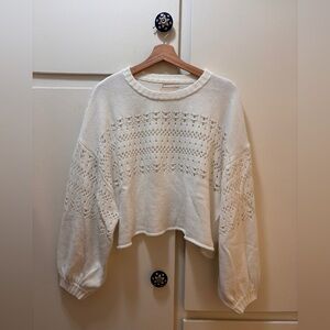 Urban Outfitters Cream Open-Knit Pullover Sweater